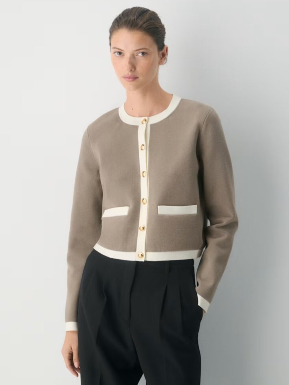 NWT Aritzia APPROACH Long Sleeve Cardigan Nomad Taupe XS